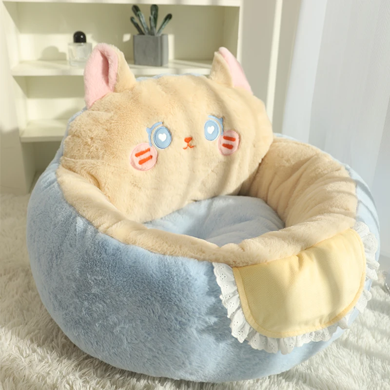 

Comfortable Small Rabbit Fur Pet Bed Mat Winter Sleeping Sofa Warm All Season Universal Pad Nest Couch Soft Cushion