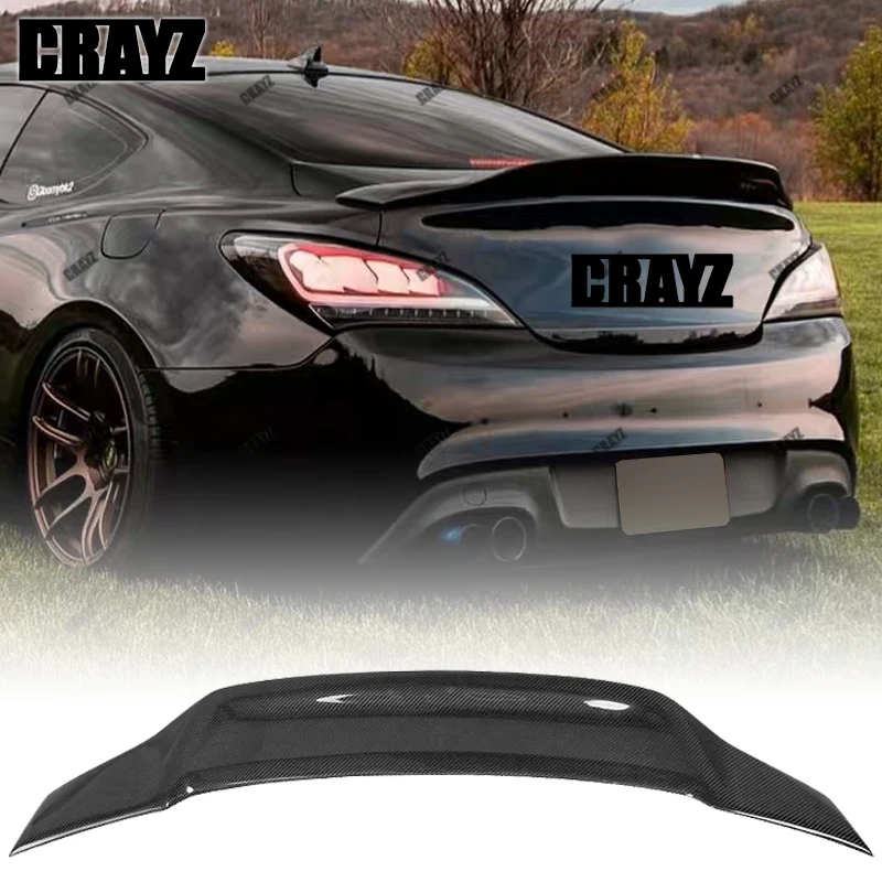 

For Hyundai Genesis Coupe Spoiler 2009 10 11 12 2013 Year Glossy Real Carbon Fiber / FRP Rear Wing R Style Spoiler Accessories