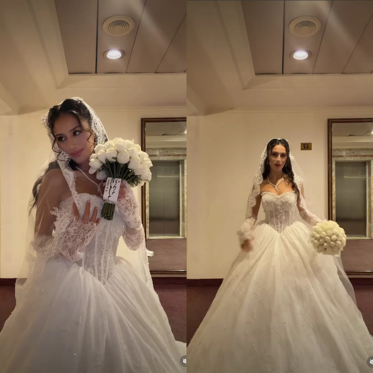Strapless Sweetheart Lace Corset Wedding Dress Detachable Lace Gloves Luxury Princess Bridal Gown Vestido De Novia Customized