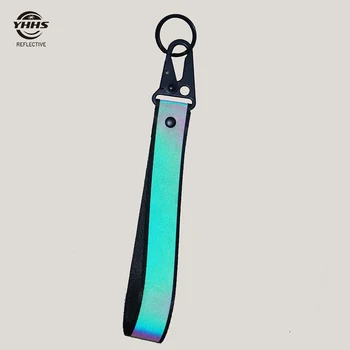2.5cm 자동차 반사 키 체인 가방 펜던트 액세서리에 대 한 높은 밝은 다채로운 웨 빙 소재 밤 실행 산책 18cm