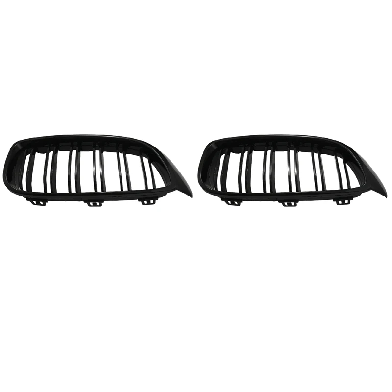 2X Front Grill Grilles Kidney Grill Replacement For BMW 4 Series F32 F33 F36 Double Slat M4 Sport Style Bright Black