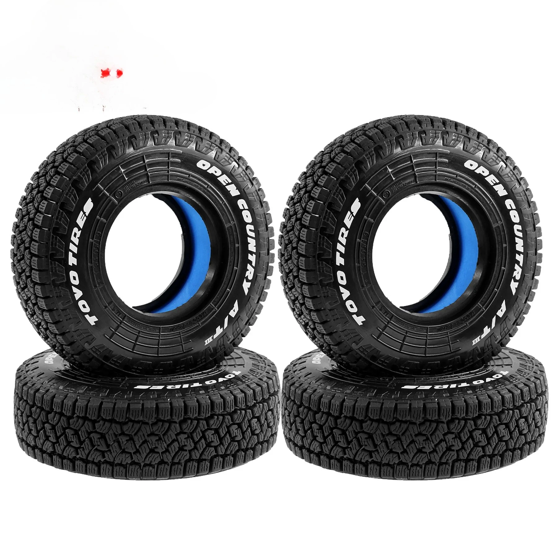 4PCS 105MM 1.9 RC Crawler 105mm Rubber Tires for Axial SCX10 TRX4 D90 TF2 Off-Road All-Terrain 1:10 RC Car, High Grip Non-Slip
