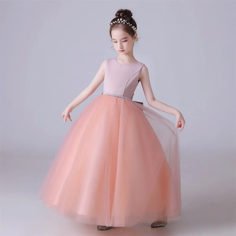 

Dideyttawl Girls Birthday Party Gown Backless Bow Tulle Princess Pageant Ball Gown Flower Girl Dress Junior Bridesmaid