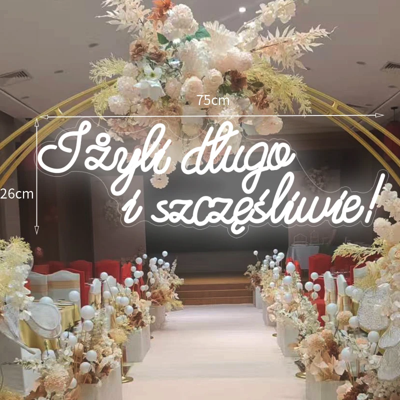 Big Neon Sign 75 ซม.CUSTOM Neon Light LED Neon Sign สําหรับเวลานานและ Happy Sign สําหรับงานแต่งงานวันเกิดตกแต่งบ้าน