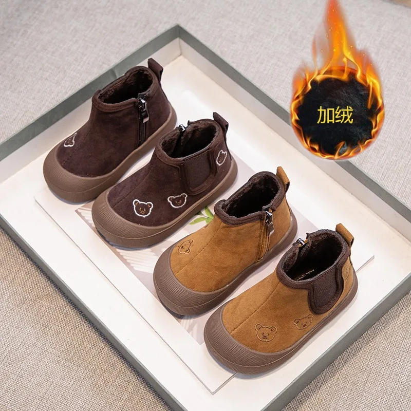 Baby Cotton Boot 2026 Winter New Children's Velvet Warm Anti Slip Anti Collision Casual Boots for Boys and Girls Snow Short Boot