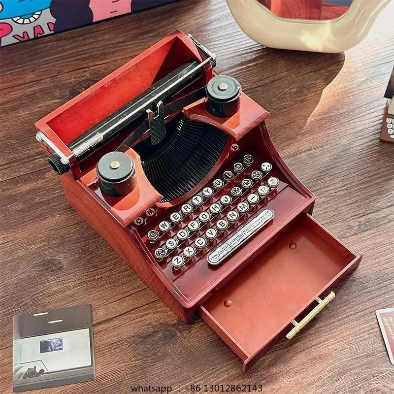 

Креативная музыкальная шкатулка в форме пишущей машинки, европейский стиль, украшения для спальни, современные роскошные настольные украшения для гостиной, поделки