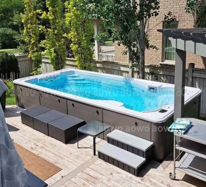 AOWO Dulxe 4.8 m Swim Pool Spa Outdoor Hot Tube Outdoor Stand Alone Adult Jacuzzier whirlpool Pool with Waterproof TV with Led