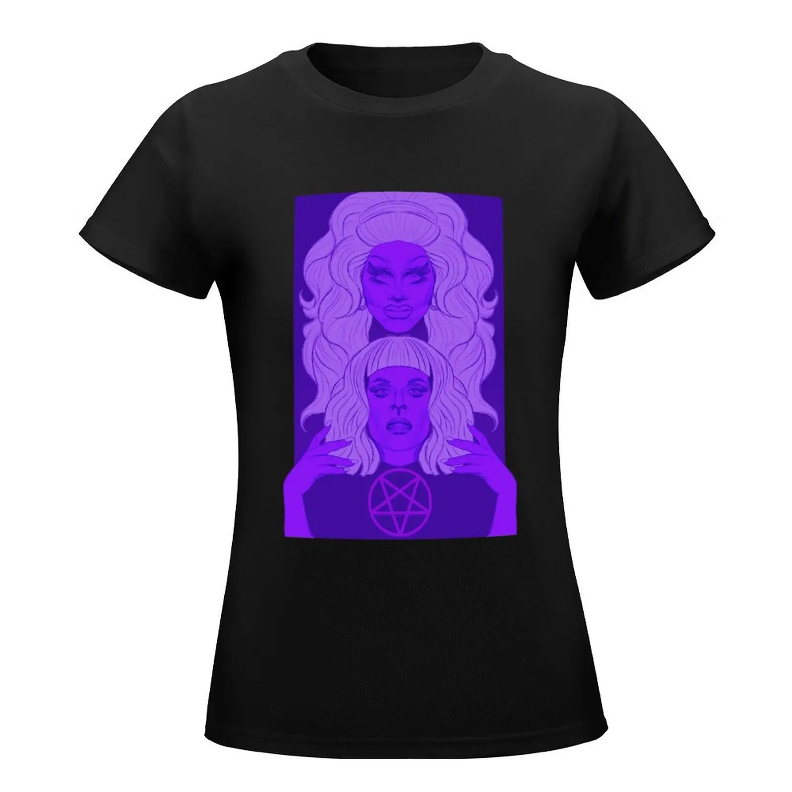 Trixie and Katya Purple T-Shirt summer tops hippie clothes oversized Female clothing Womens graphic t shirts