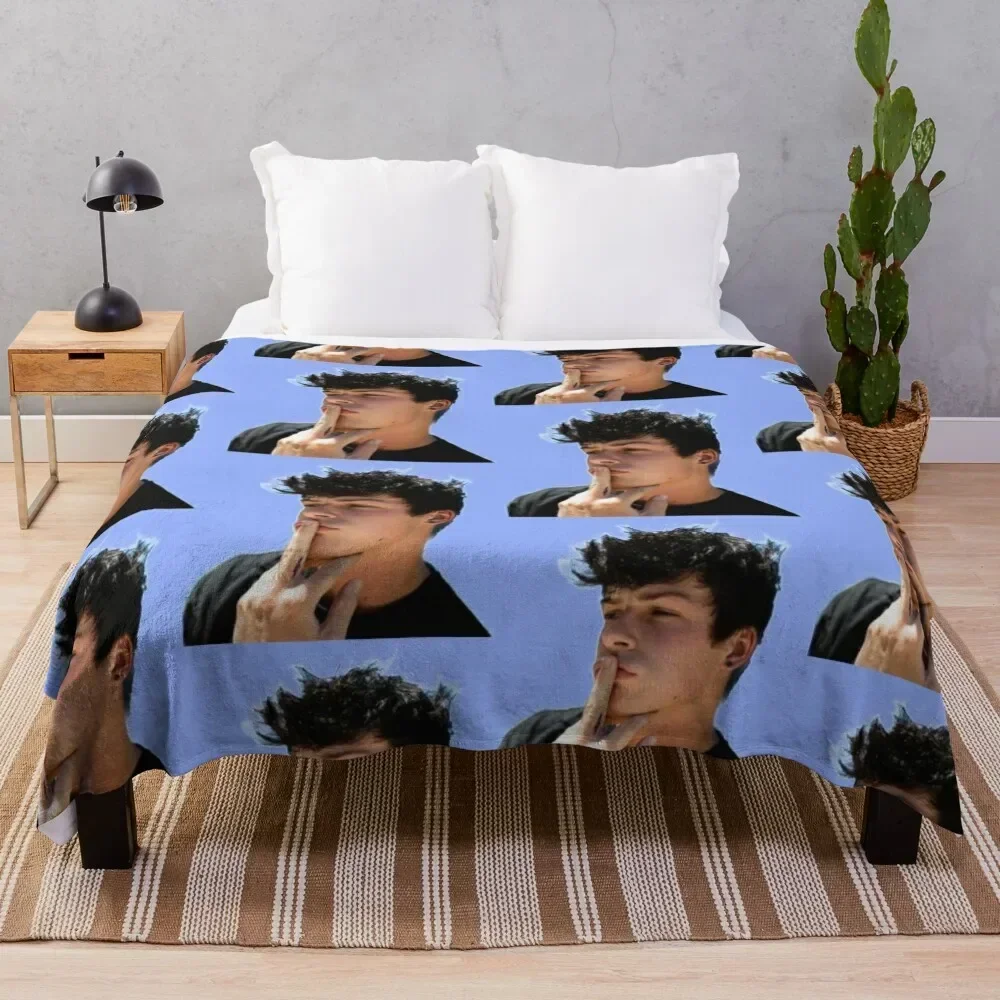 Blake Gray Throw Blanket warm winter Beach Furrys Blankets