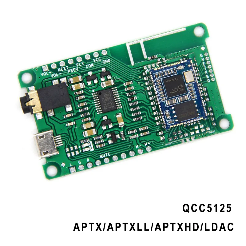 APTX/APTXLL/APTXHD/LDAC Qualcomm QCC5125 V5.1 Decoding PCM5102A Low-power BT Power Amplifier Board