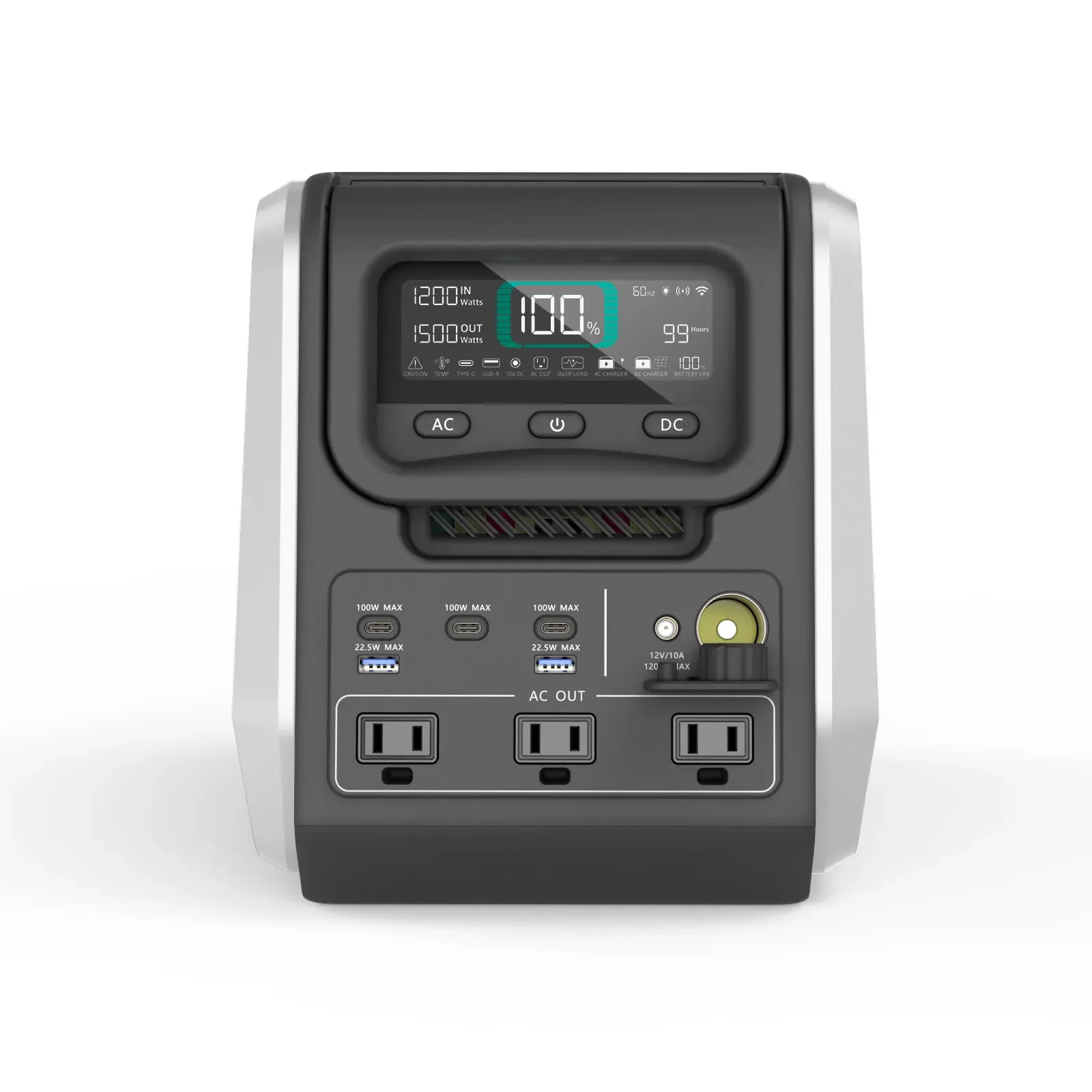 Portable 1500W 1221Wh Backup Uninterruptible Power Supply for Home Use 1221Wh Battery Cells