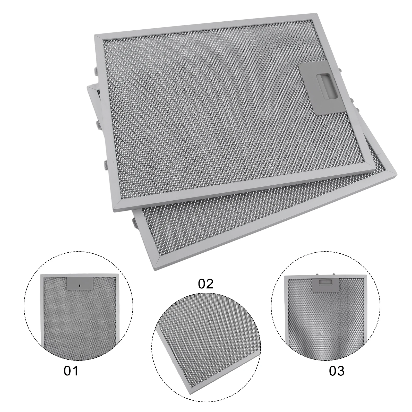 

For Range Hood Filter Stainless Steel 2PCS Aluminized Grease Parts Silver High Quality Widely Applicable Brand New
