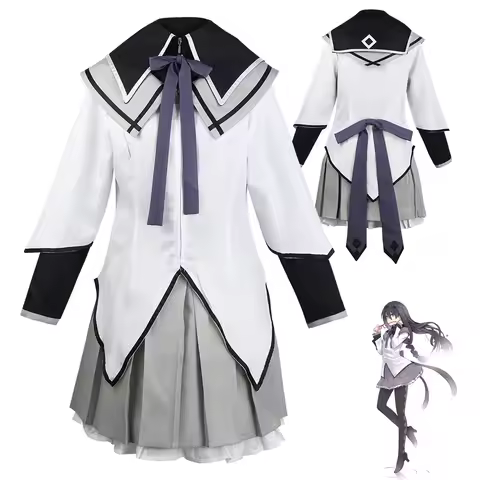 Anime Puella Magi Madoka Magica‌ Cosplay Costume Homura Akemi Fighting Uniform Magical Girl Dress Halloween Christmas Party Sets