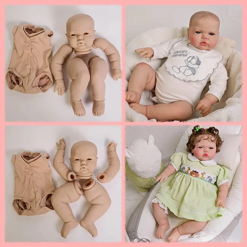 Kit de muñeco realista en blanco, 24 pulgadas, Pickle Awake, ya pintado/no pintado, piezas de muñeca DIY realistas con cuerpo y ojo de tela