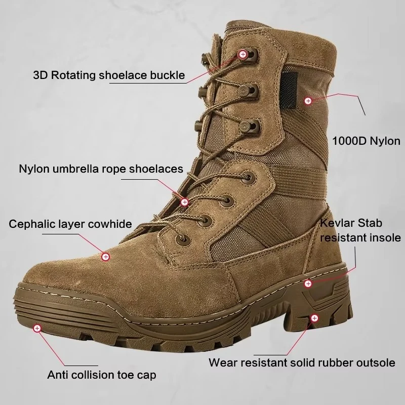 Hiking Shoes Men Nylon Canvas Waterproof Trekking Hiking Shoe，safety working boots， Botines Hombre， Soldiers' Botas Para Hombre