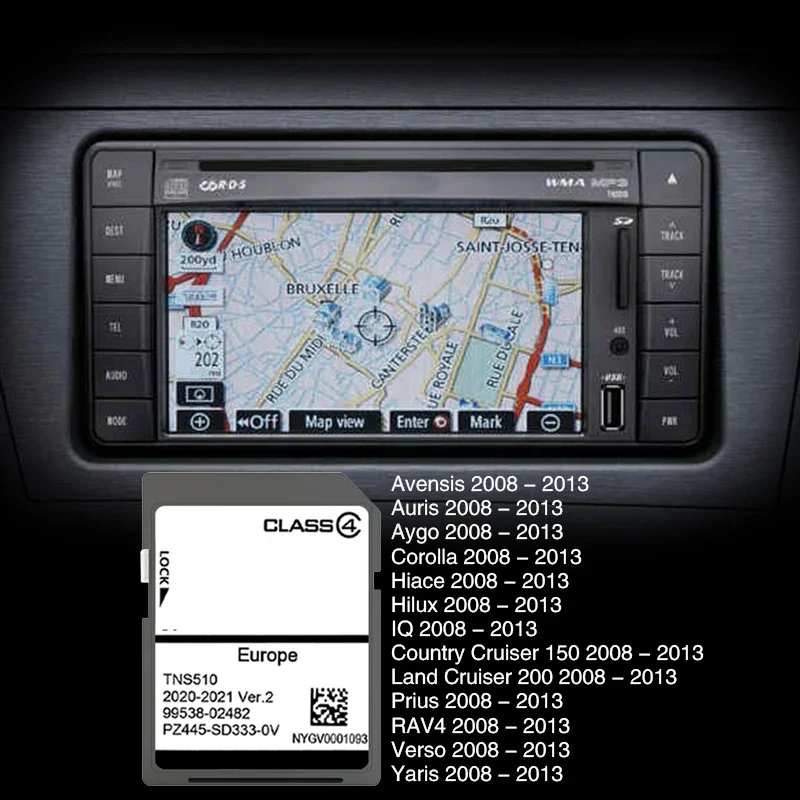 Car RAV4 Maps Card LAND CRUISER 150 200 For Toyota TNS510 Navigation System GPS Sd Card