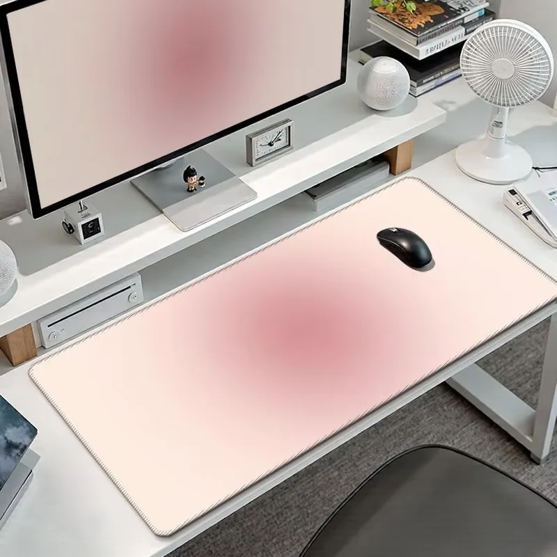 Leather Desk Pad Protector Gradient Pink Purple Y2K Kawaii Mouse Pad Office Desk Mat Waterproof Non-Slip PU Desk Blotter Pad