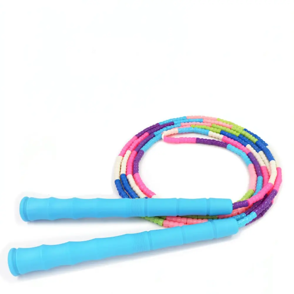 Professional Kids Jump Rope Soft Bead Design Adjustable Length Durable Handle Fitness Equipment For School Sports Activity