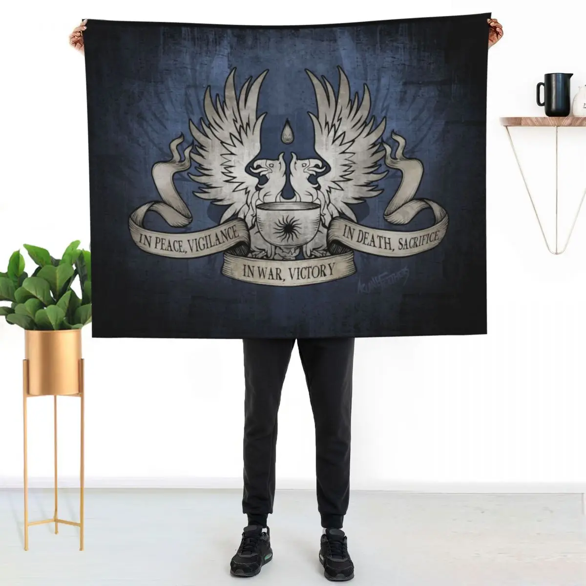 

Dragon Age: Grey Warden Motto Throw Blanket Reusable Durable Soft Blanket for All Seasons