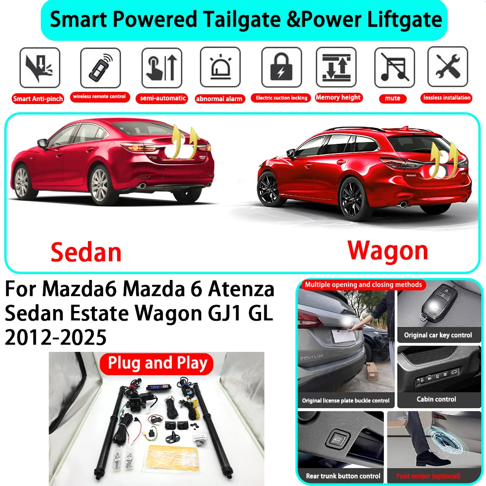 

﻿for Mazda6 Mazda 6 Atenza Sedan Estate Wagon GJ1 GL 2012-2025 Smart Automatic Powered Tailgate Electric Power Tailgate Lift Kit