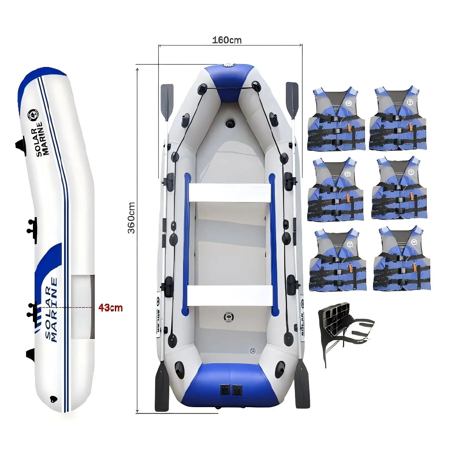 

Надувные рыбацкие лодки на 6 человек, роскошный жилет, моторный кронштейн, толстый воздушный коврик из ПВХ, напольная ступица из нержавеющей стали для дрифта