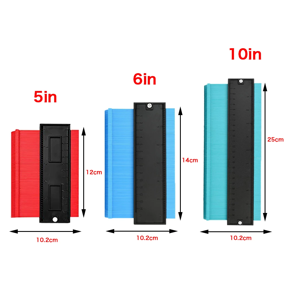 5/6/10In Contour Gauge Duplicator Multifunctional Plastic Carpentry Measurement Irregular Profiler Marker Cutting