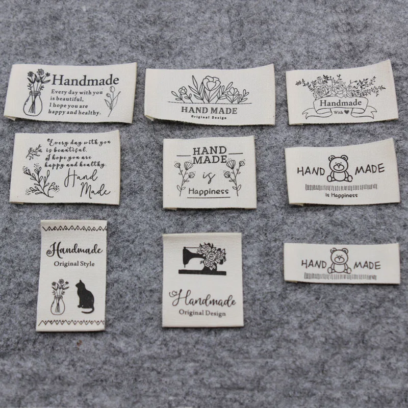 100pcs handmade label/cloth cotton printed  label /garment cotton printed  label