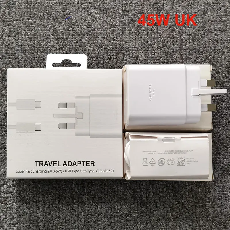 USB C Charger 45W UK PD Super Fast Charging Adapter For Galaxy S24 S23 S22 S21 S20 Note 20 Ultra 10 Plus FE Z Flip Fold 5 4 3 2
