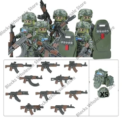 Military Army British Special Forces Figures Building Blocks US Green Berets Soldiers Weapons Bag Helmet Shield Toys MOC Bricks