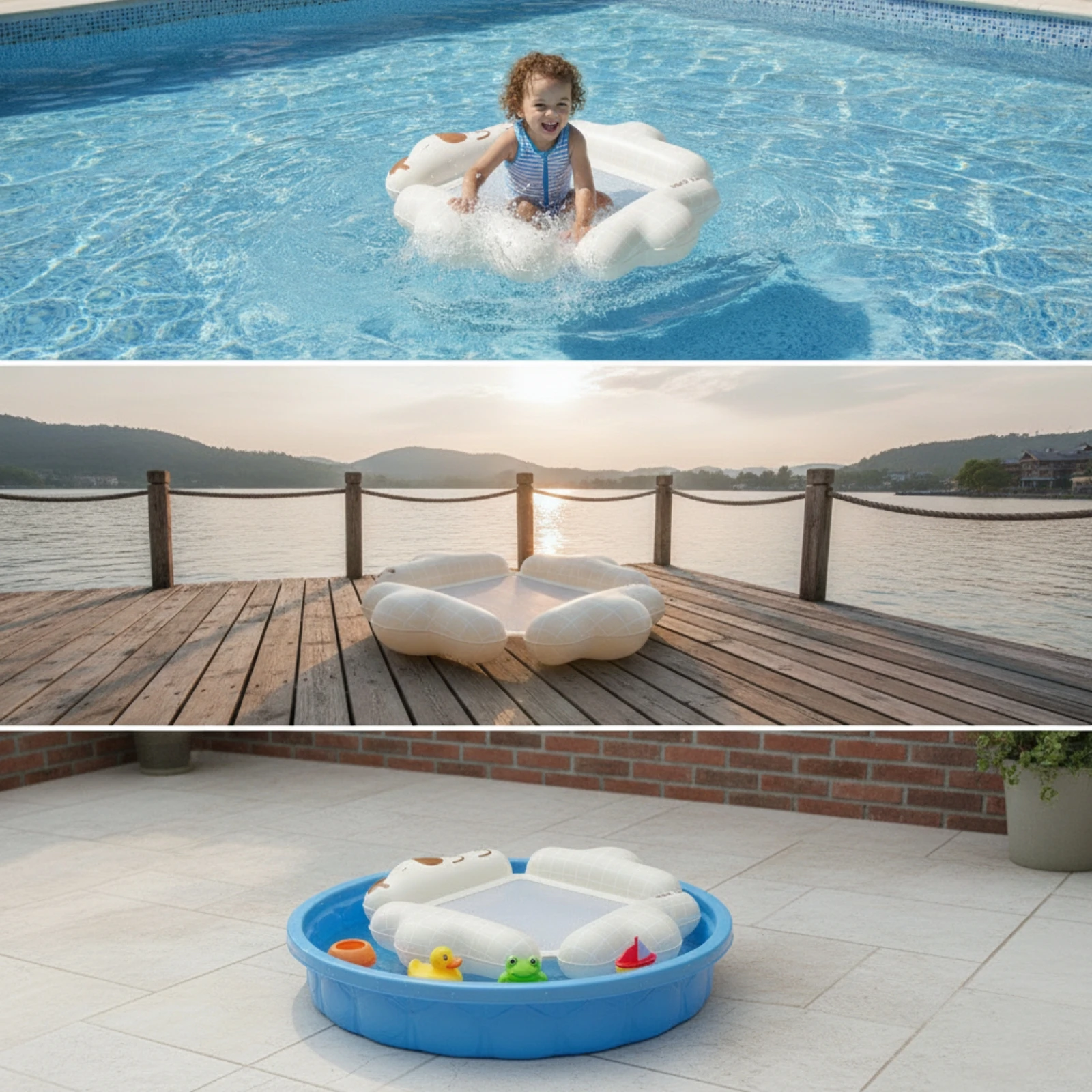 Pool Raft with Mesh Bottom Portable Mesh Pool Lounger Inflatable Water Lounge Foldable Ultra-Comfortable for Adults, Lake