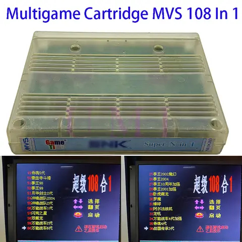 NEOGEO MVS JAMMA 108 In 1 Game Cartridge Pcb Board For MV1B/MV1C/MV1A/MVS Neo Geo Multigame Retro Arcade Game fight Game Console