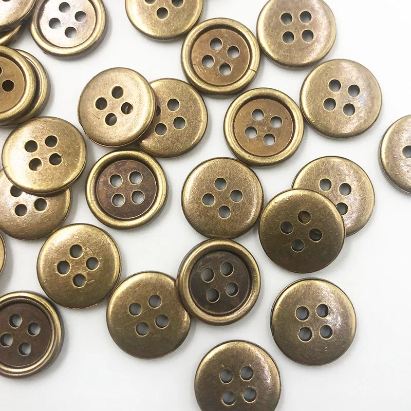 50/100pcs bottoni in plastica bronzo 12mm cucito artigianale 4 fori PT287