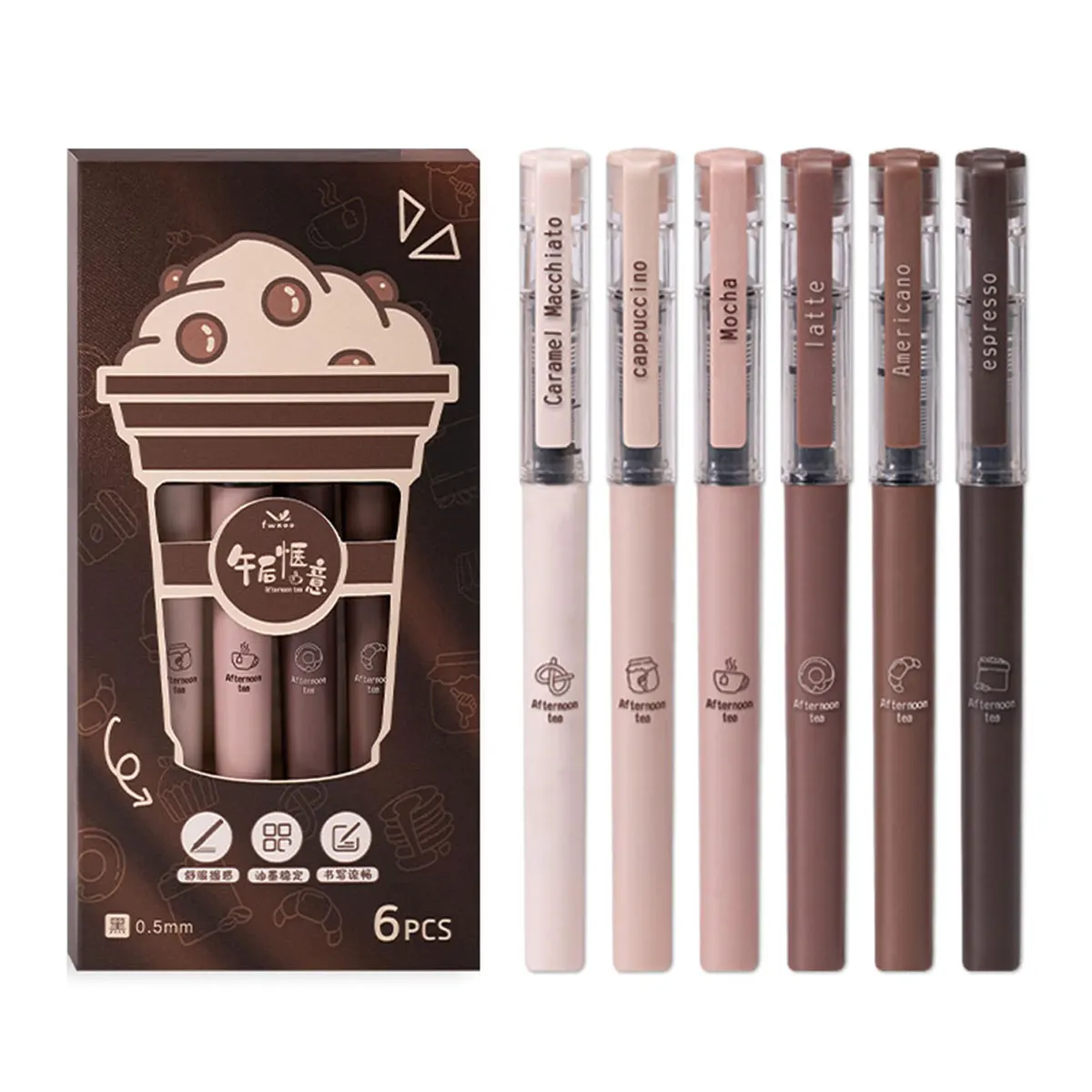 3/6pcs Large-Capacity Gel Pen Set, 0.5mm Quick-Drying Black Ink Pen Fine Point Pen, Liquid Roller Ball Pen,Student Writing Diary