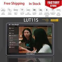 FEELWORLD LUT11S 10,1 ''2000nit IPS pantalla táctil 3DLUT 3G-SDI HDMI DSLR Monitor de cámara adecuado para exteriores con F970 externo