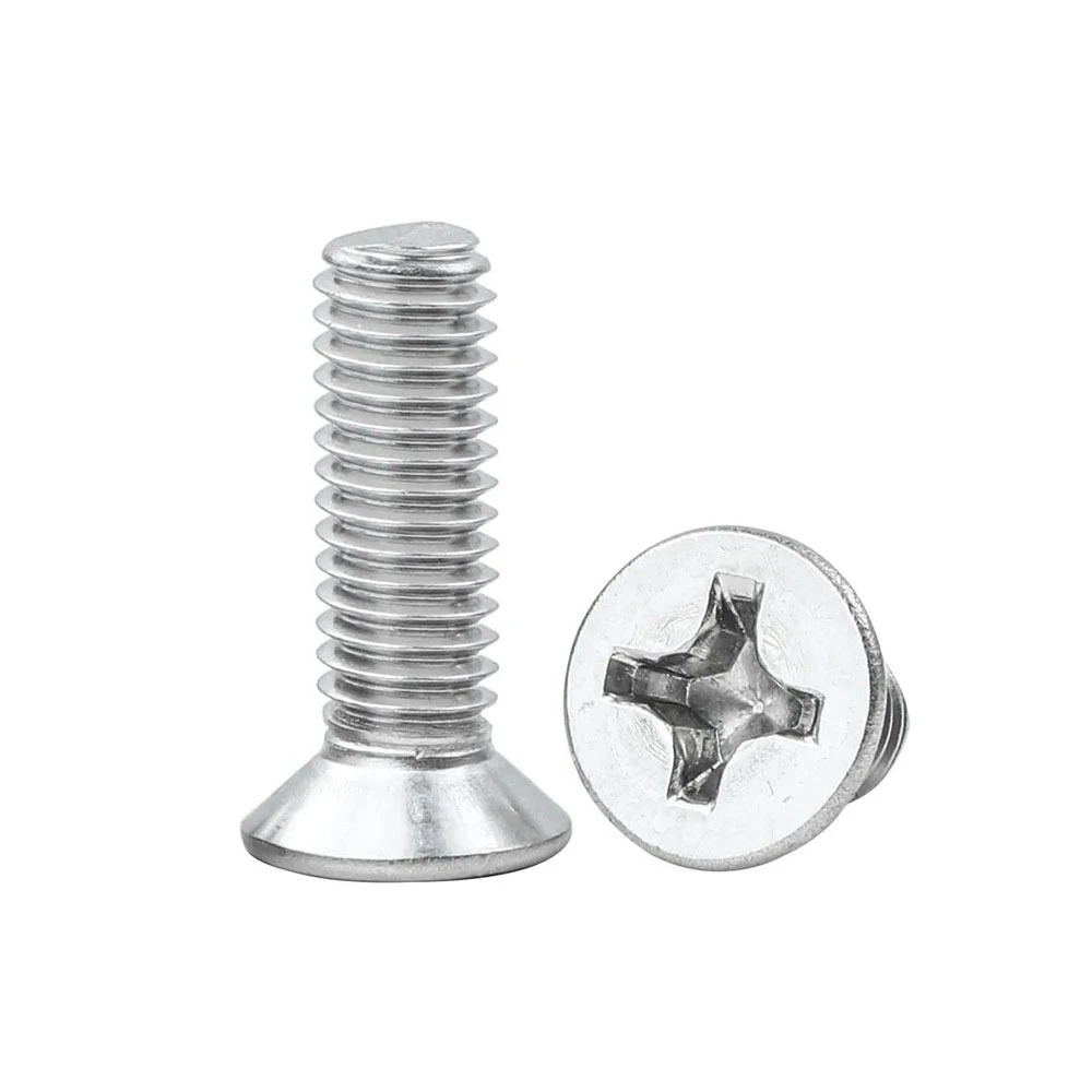 M2 M2.5 M3 M4 316 الفولاذ المقاوم للصدأ الصليب فيليبس شقة غاطسة رئيس الترباس مسامير 5/10/20/50/100/200 قطعة #4