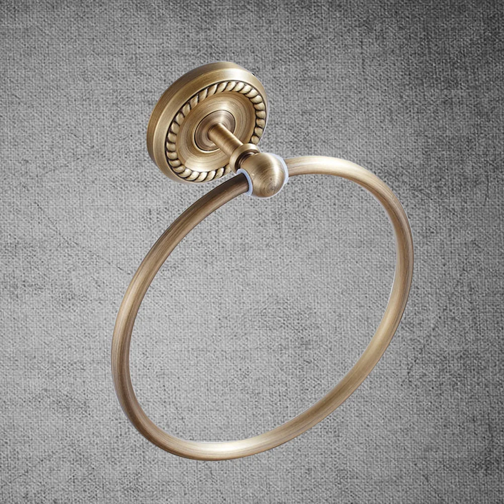 

Brushed Towel Ring Brass Round Bathroom Fixture Heavy Duty Towel Holder for Kitchen Or Bath Decor F6711