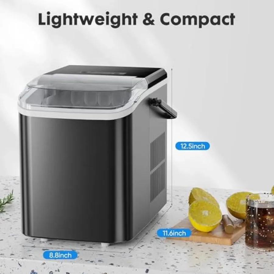 Countertop Nugget Ice Maker for Home, Crushed Ice Makers Countertop, Portable Mini Ice Machine for Camping Kitchen Office Party