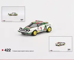 TSM MINI GT 1:64 #422 Lancia Stratos HF #1 Winner Diecast alloy car model collection display Gifts