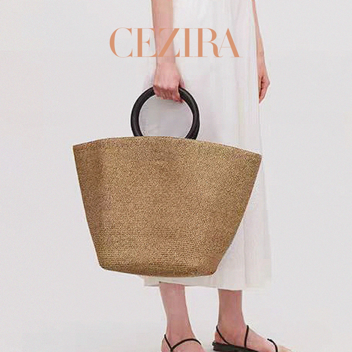 CR 여성용 캐주얼 스트로 소재 해변용 토트백, 둥근  - Women'S Bags Holiday 리뷰 및 가격