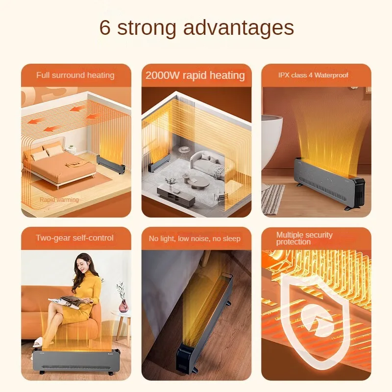 Portable GREE Electric Heater with Large Heating Area, Suitable for Bathroom and Drying NJF-X6020 Space Heater