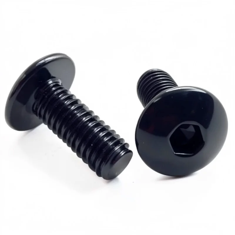 10pcs Electrophoretic Black Stainless Steel Flat Head Hexagon Socket Screws Bolts M6 M5 for Car Motorcycle Scooter Tail Plates