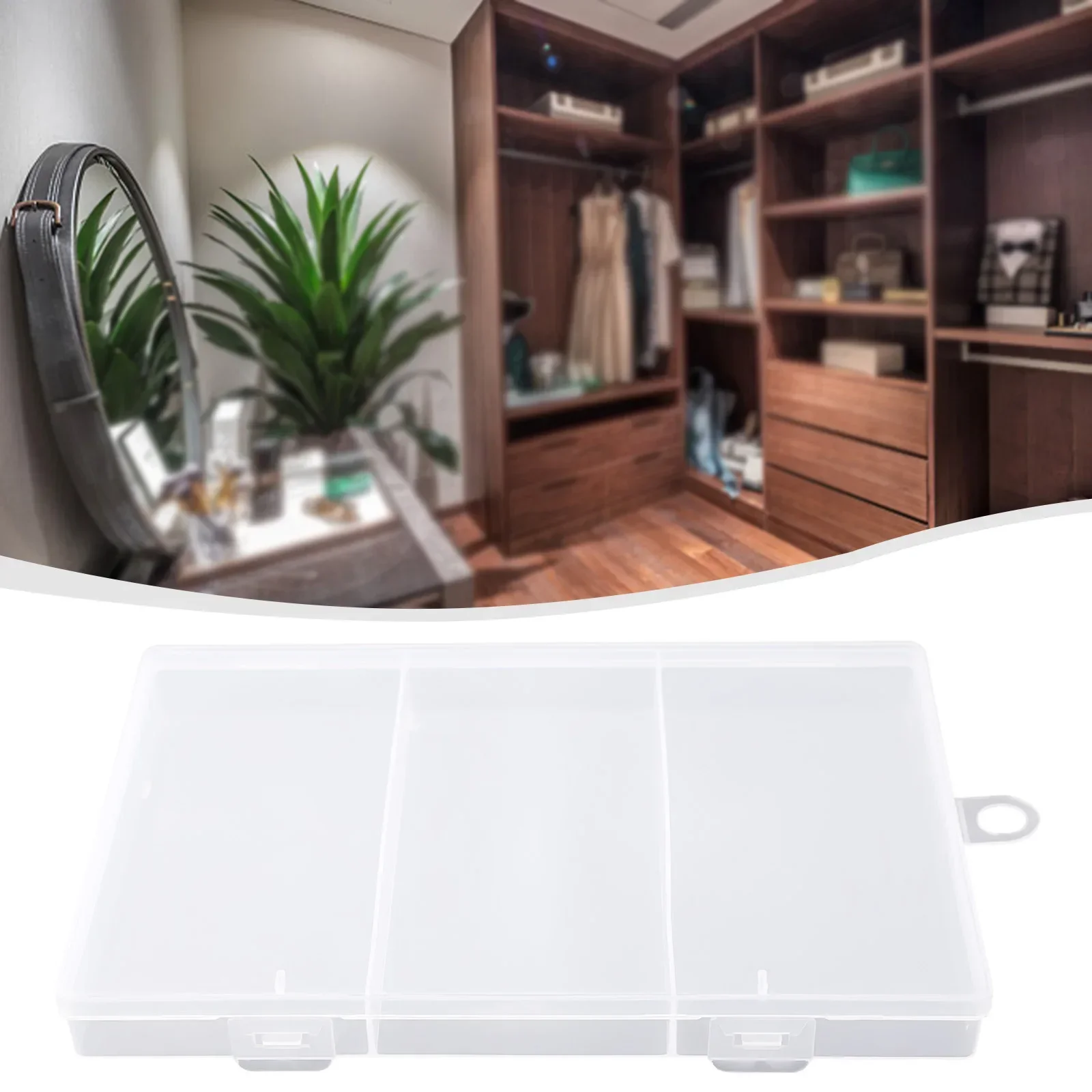 3 Grids Plastic Clear Organizer Jewelry Fishing Gear Small Objects Storage Box Container Rectangle Box For Home Storage