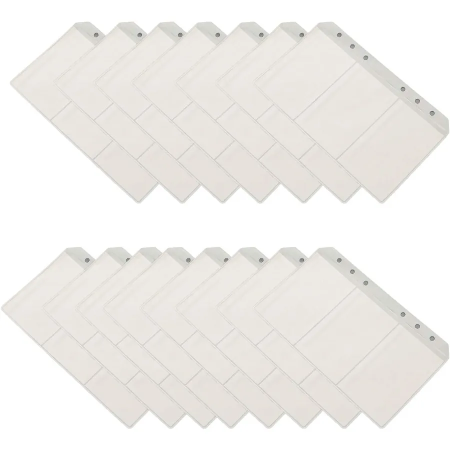 

15 шт., полупрозрачный держатель для визитных карточек с 6 отверстиями, пластиковый держатель для визитных карточек формата А6, карманы для хранения, сумка для хранения, заправки для ноутбука, органайзер-наполнитель Persol