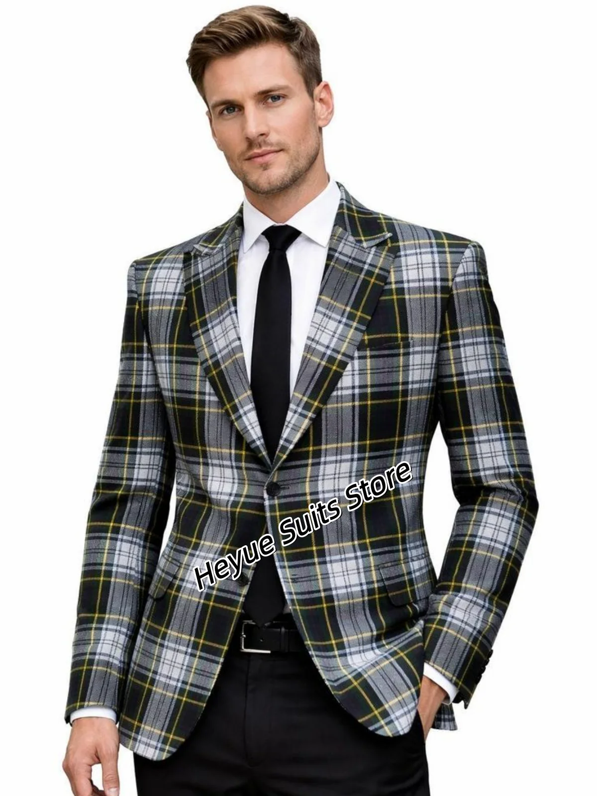 

Мужские костюмы в итальянском стиле, повседневные, в клетку, на заказ, приталенного кроя, с заостренными лацканами, свадебные смокинги для жениха, комплекты из 2 предметов, мужские пиджаки для выпускного бала
