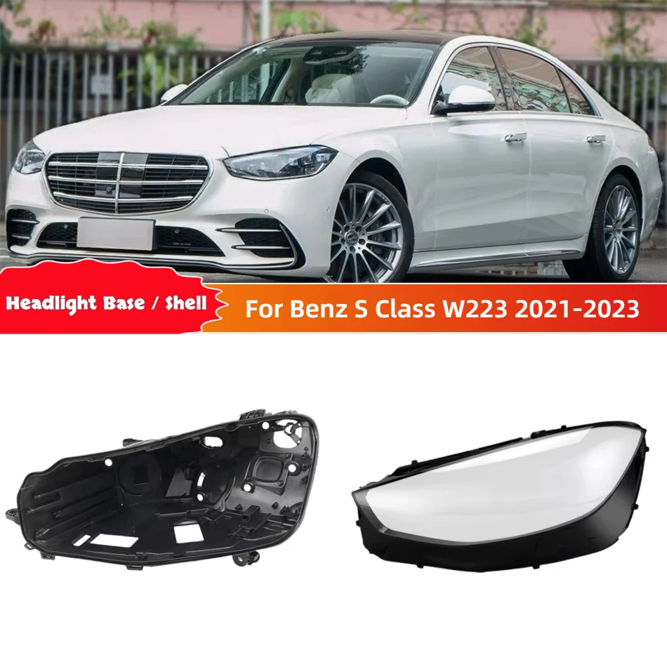 For Mercedes Benz S Class W223 2021 2022 2023 S320 S450 S500 Car Base Head Lamp Shell Headlight Base Head Lamp Cover