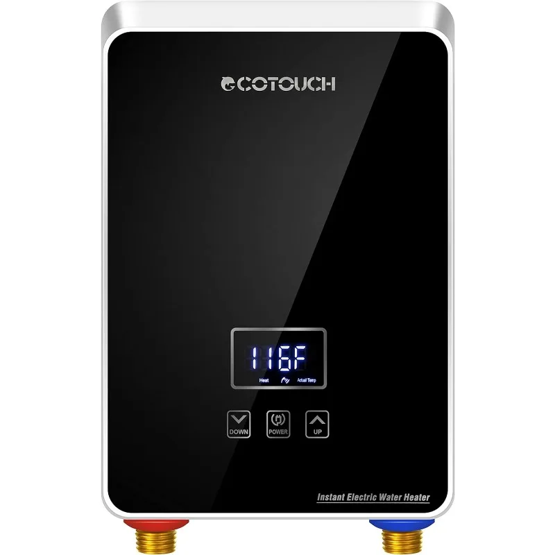 Aquecedor de água sem tanque elétrico, Display Digital, Aquecedor de água quente, 6.5KW, 240V, ECOTOUCH Ponto de uso