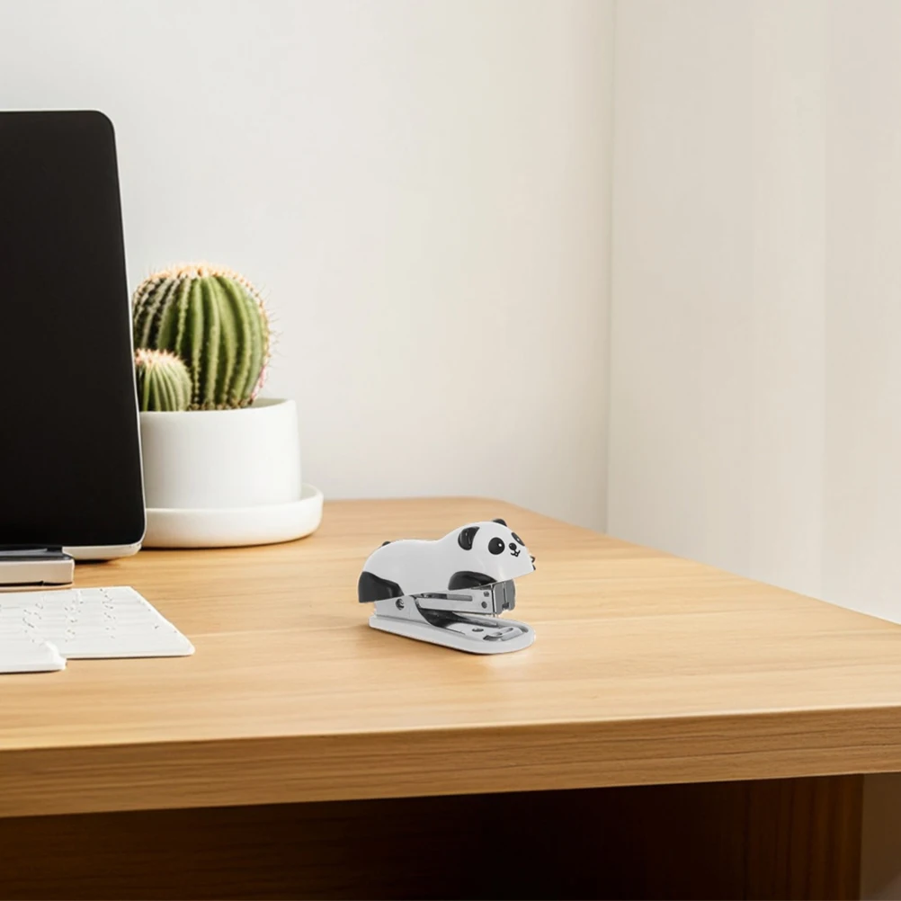 

3Pcs Panda Mini Desktop Staplers Portable Compact Handheld Office School Supplies Cute Animal Stationery Stapler for