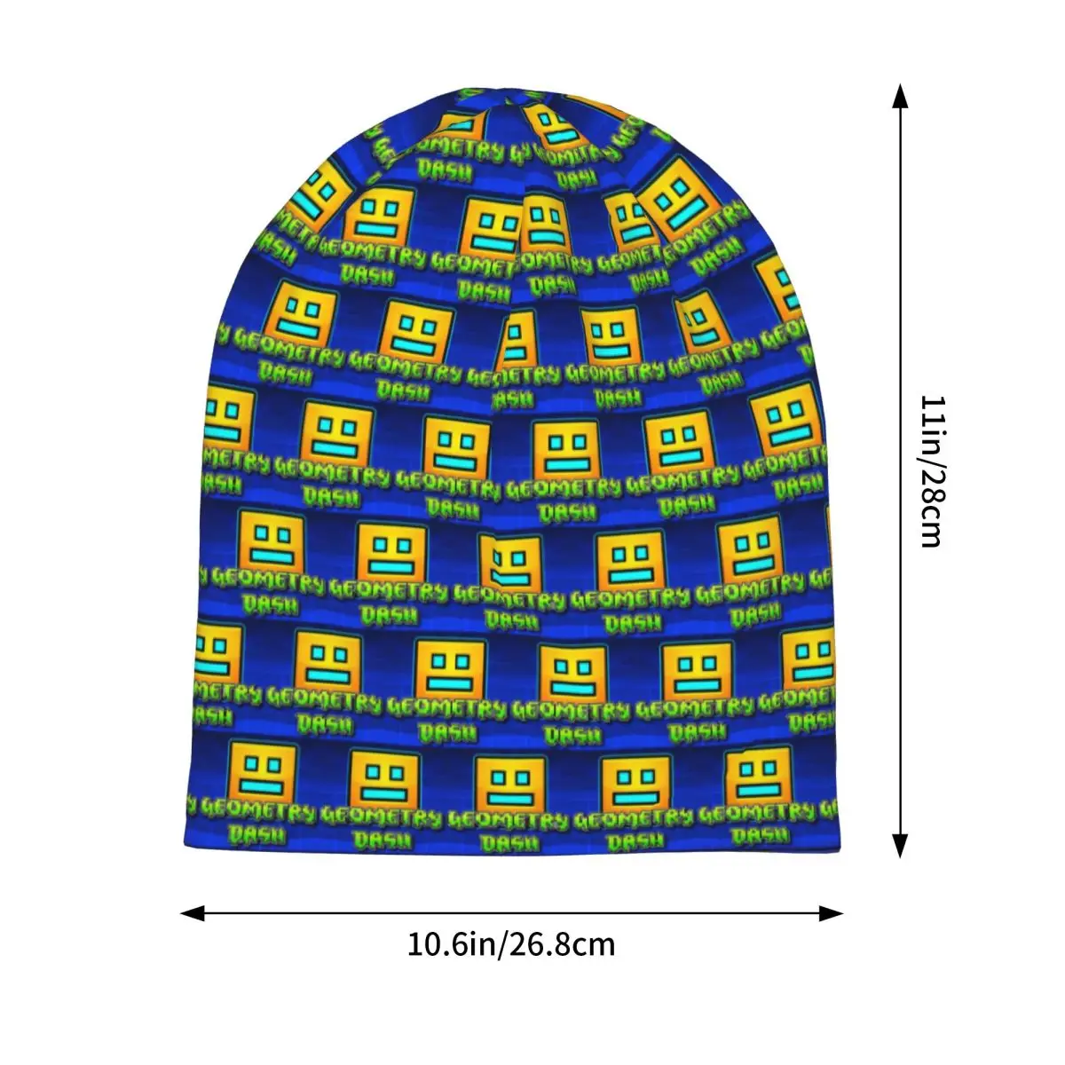 Video Game Geometry Dash  Unisex Adult Beanies Caps Knitting Bonnet Hat Warm Hip Hop Autumn Winter Outdoor Skullies Hats