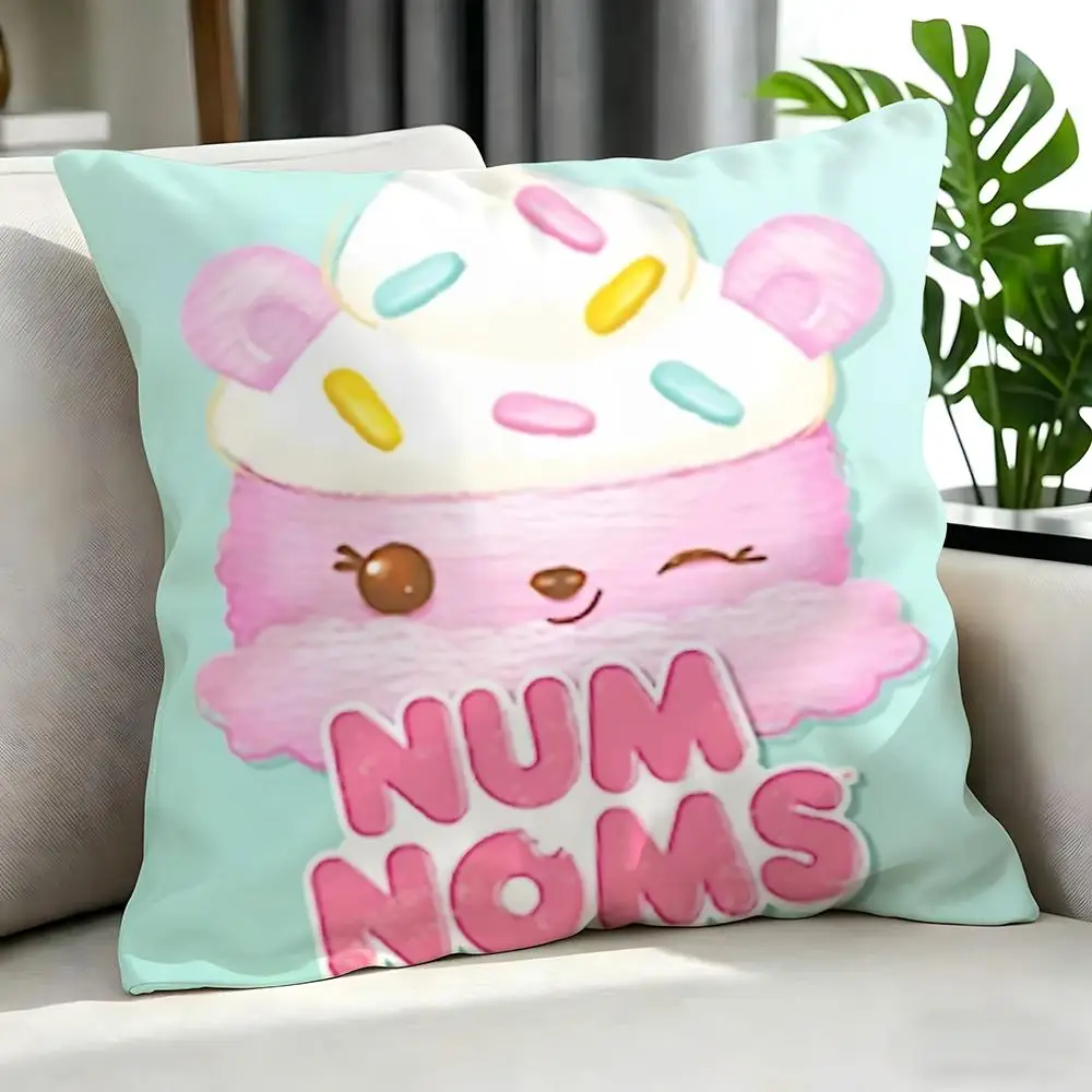 Niedliche Num Noms Kissenbezüge, Kissenbezug-Set, 4-teilig, 50 x 50, 45 x 45, 40 x 40, Kissenbezug, dekorativ, für Sofa und Heimdekoration – Detail 9