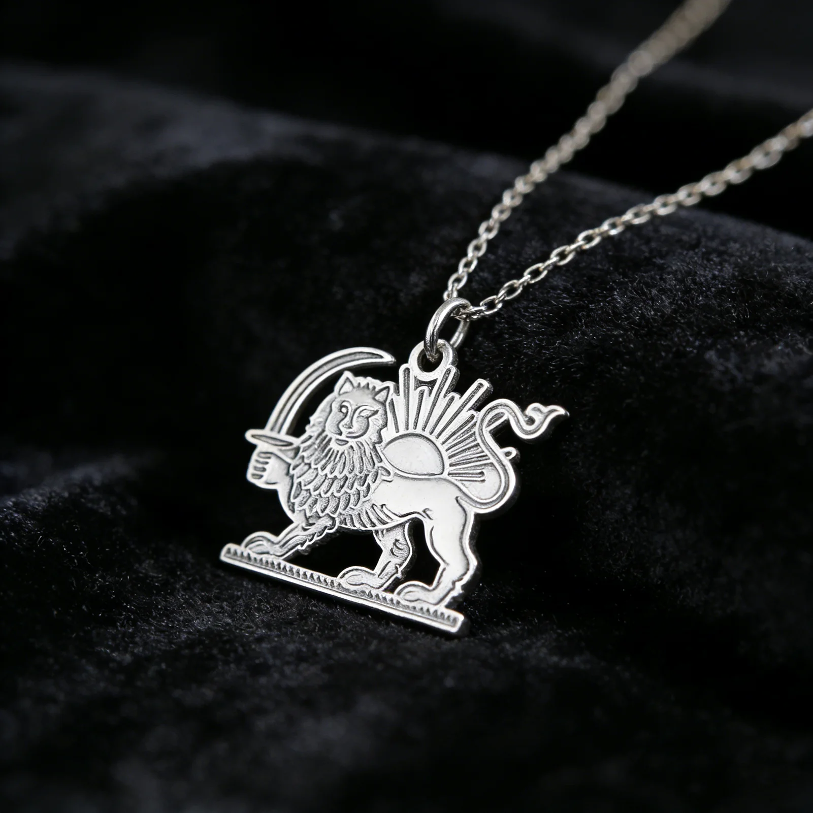 COOLTIME Edelstahl Shir o Khorshid Anhänger Halskette Iran Persischer Löwe und Sonne Schmuck 2026 Neuer Trendiger Geschenkartikel für Männer und Frauen – Detail 11